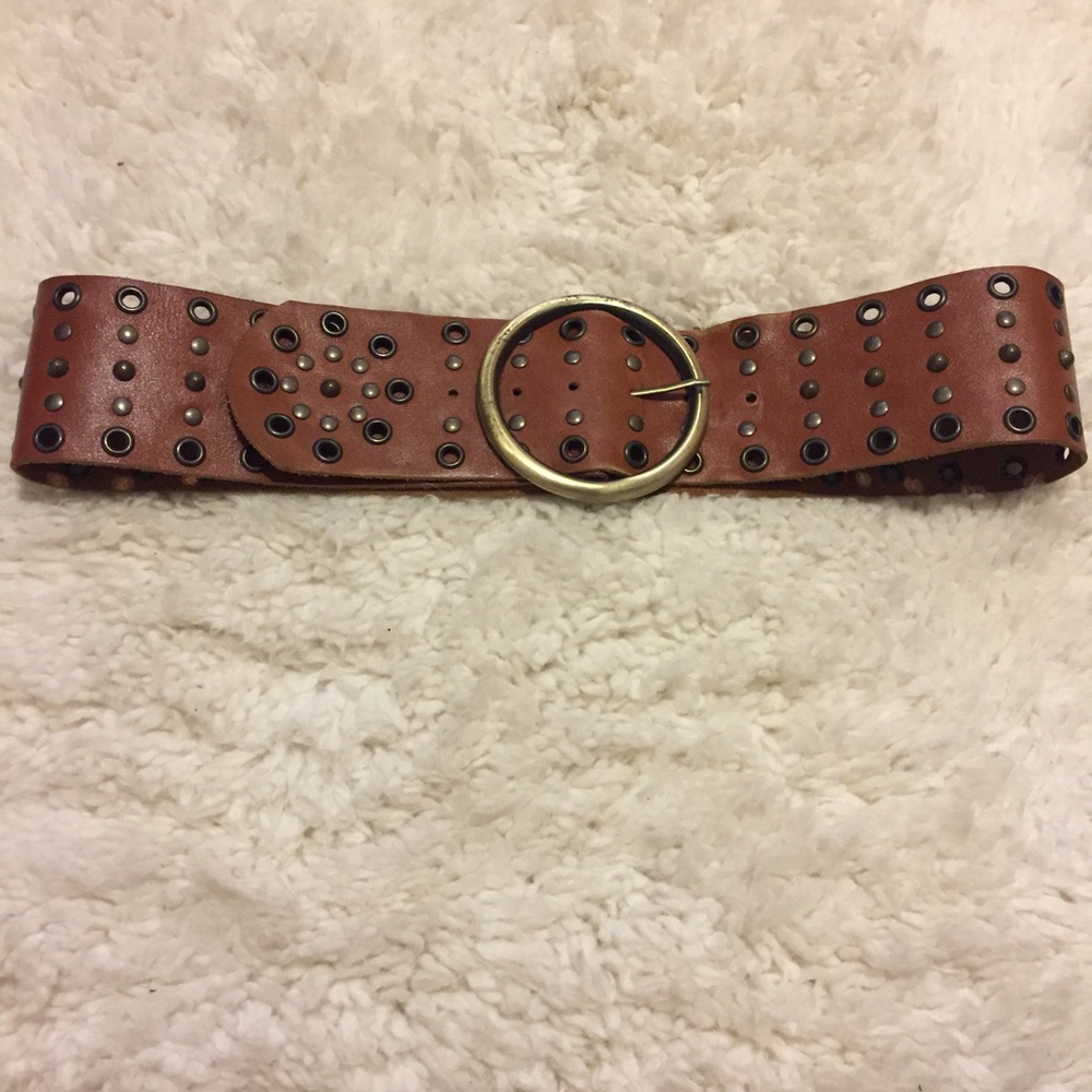 Brown leather belt